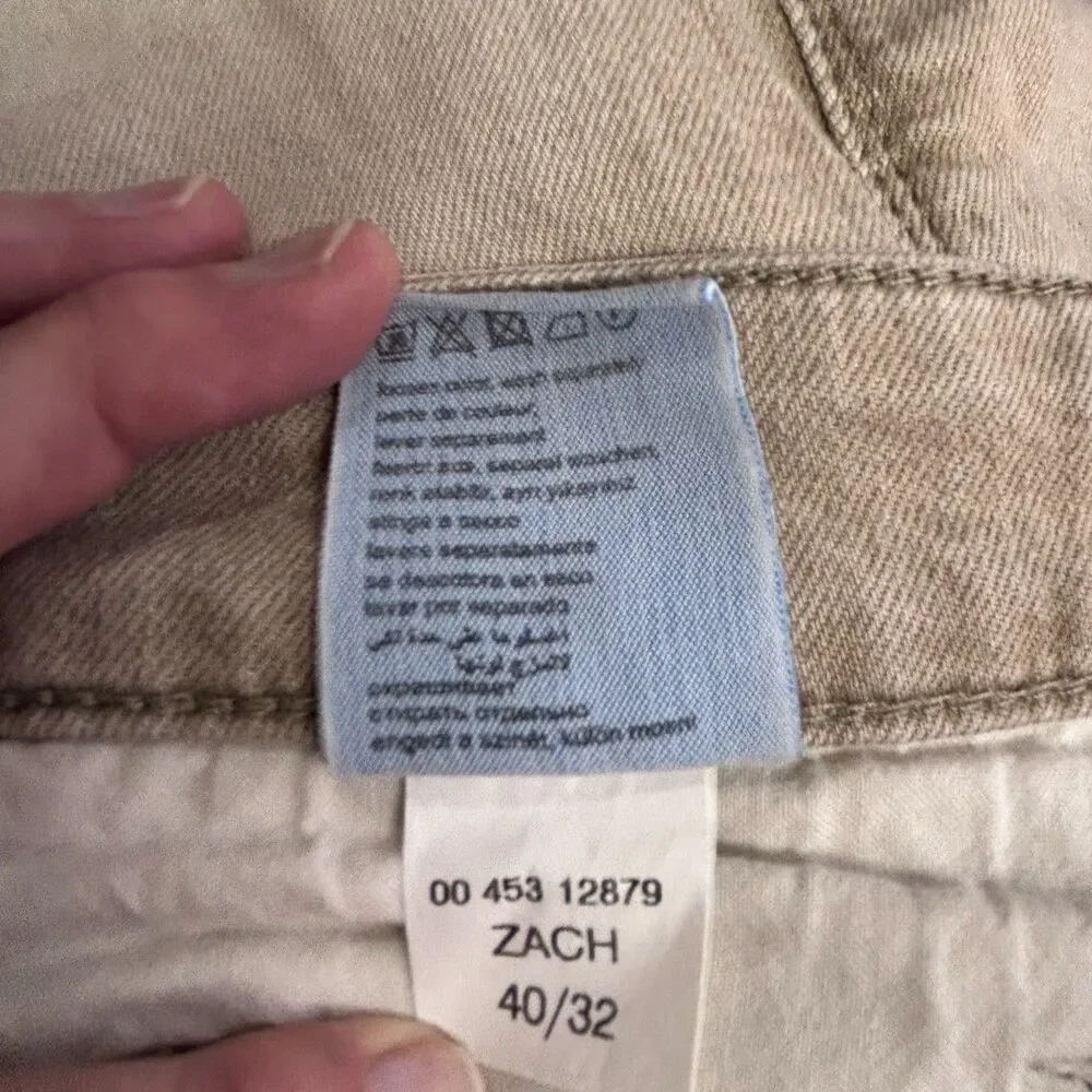 Mavi Men's Zach Tan Denim Low-Rise Faded Easy Straight Leg Jeans Size 40X32